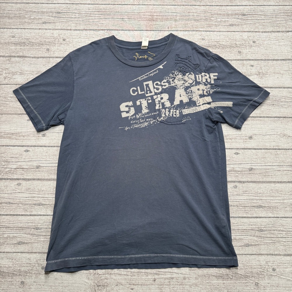 Private Member T-Shirt Men's Medium Navy Blue Classic Short Sleeve Skater Surfer